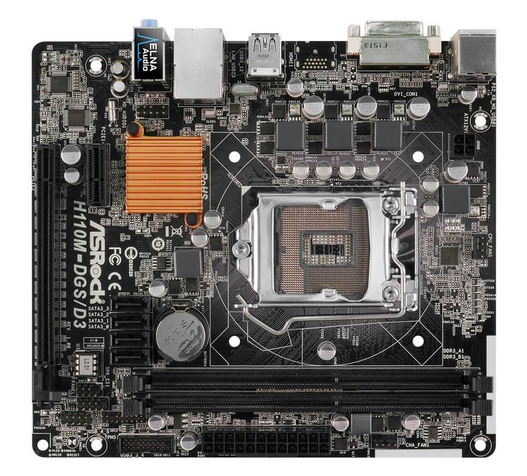 Asrock H110M-DGS Placa Base 1151 H110M-DGS Micro ATX