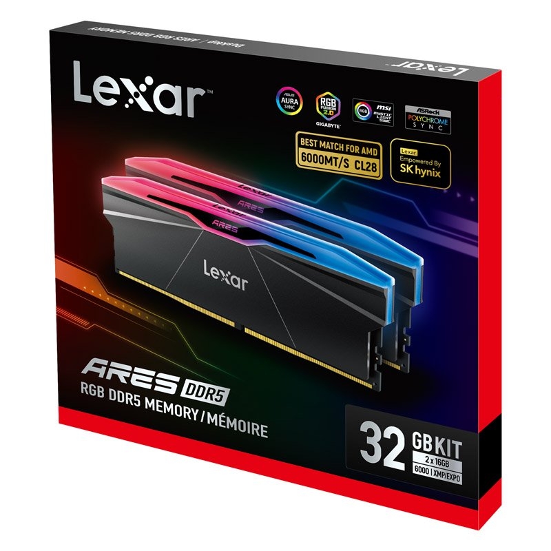Lexar LD5U16G60C28BR-RGD ARES 2nd Gen U-DIMM DDR5 6000 32GB