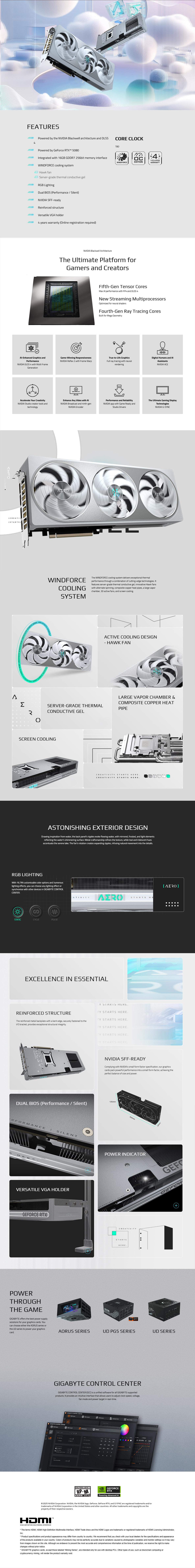 Gigabyte GeForce RTX 5080 AERO OC SFF 16GB