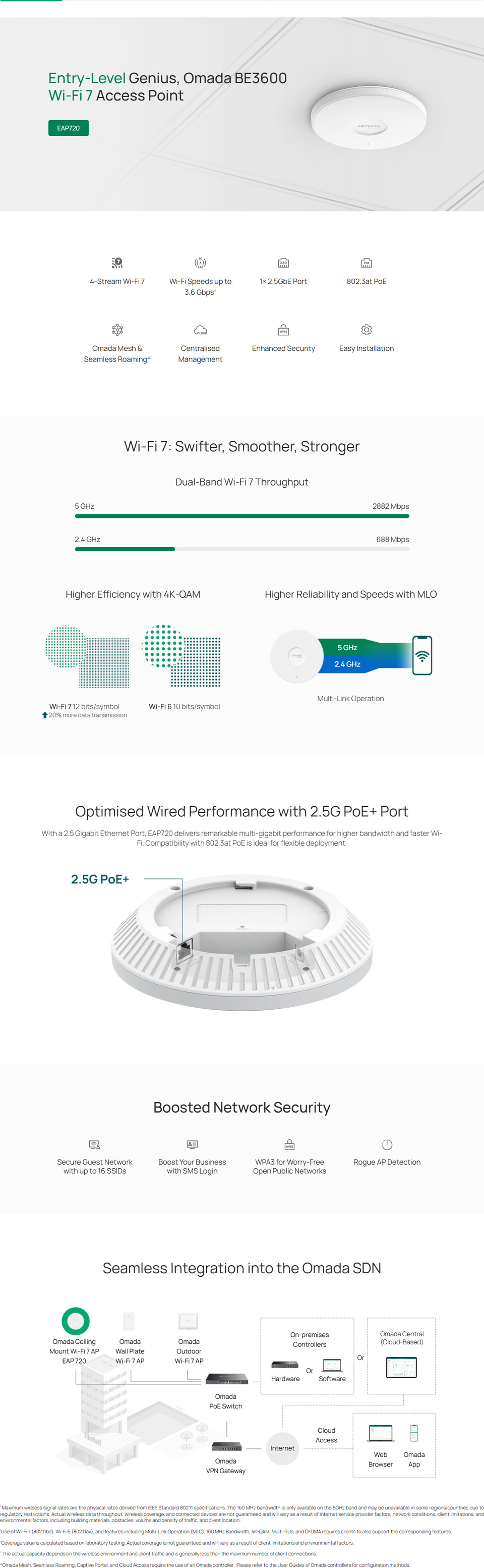 tp-link eap720 be3600 ceiling mount wi-fi 7 access point