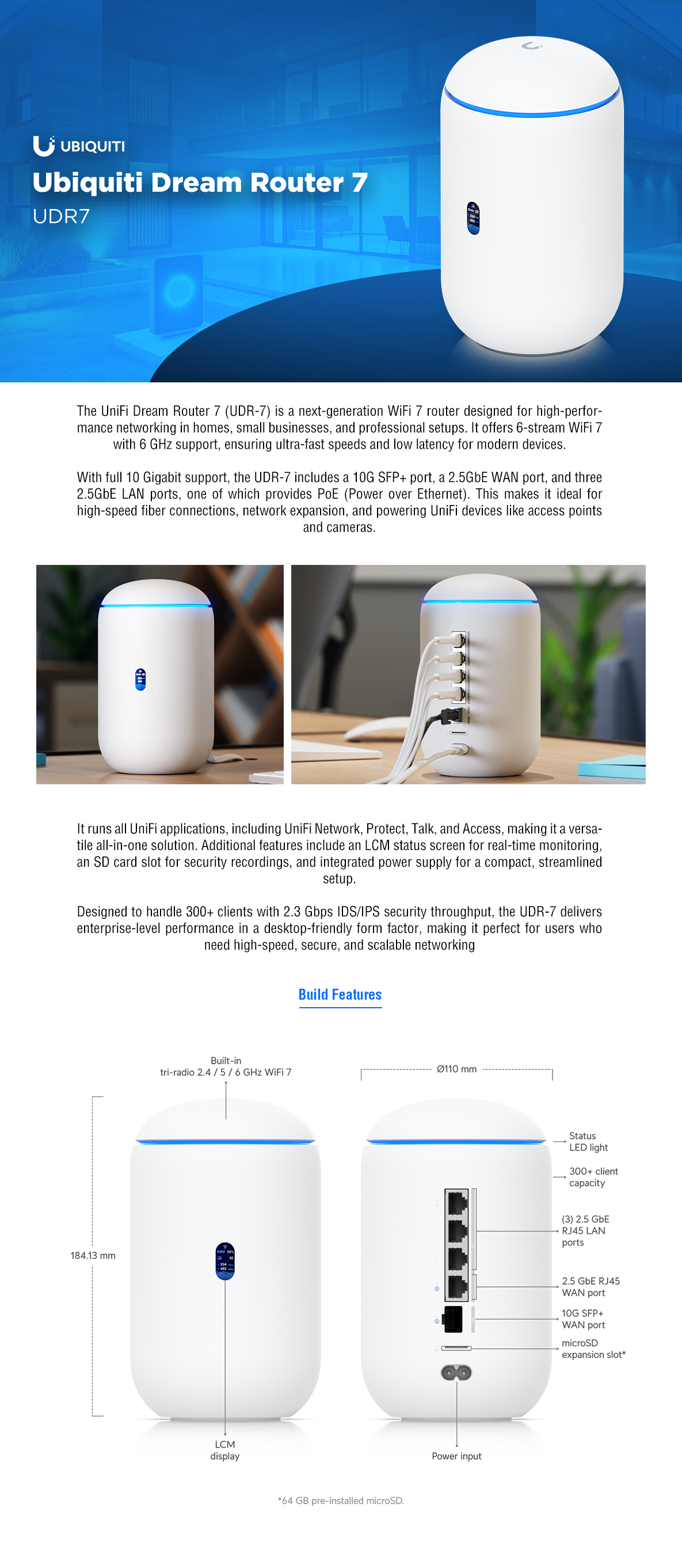 Ubiquiti Dream Router 7, Wi-Fi 7