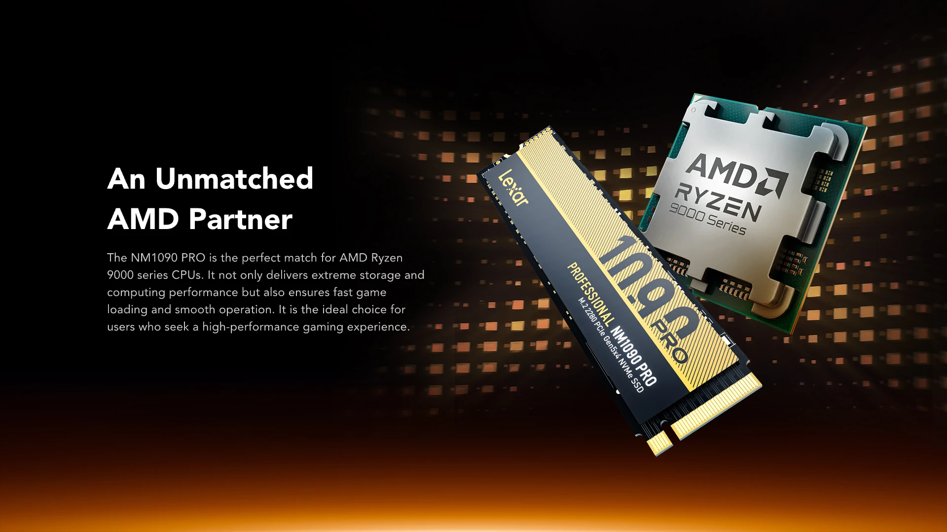 A large marketing image providing additional information about the product Lexar NM1090 Pro PCIe Gen5 NVMe M.2 SSD - 1TB - Additional alt info not provided