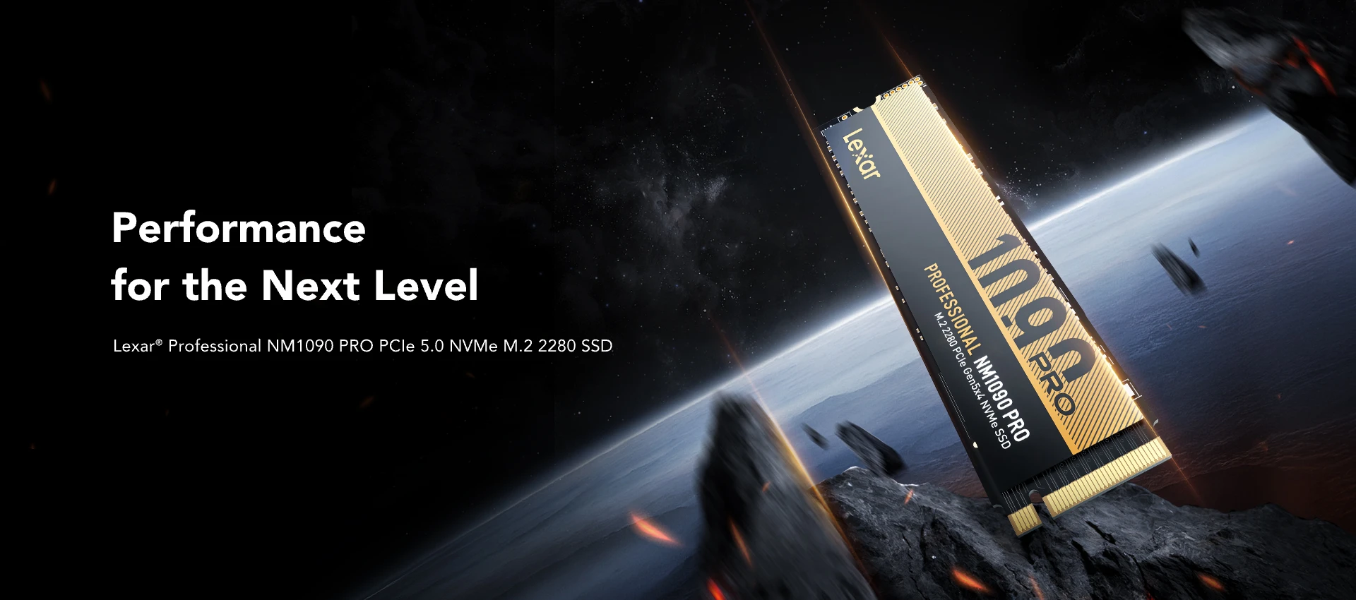 A large marketing image providing additional information about the product Lexar NM1090 Pro PCIe Gen5 NVMe M.2 SSD - 1TB - Additional alt info not provided