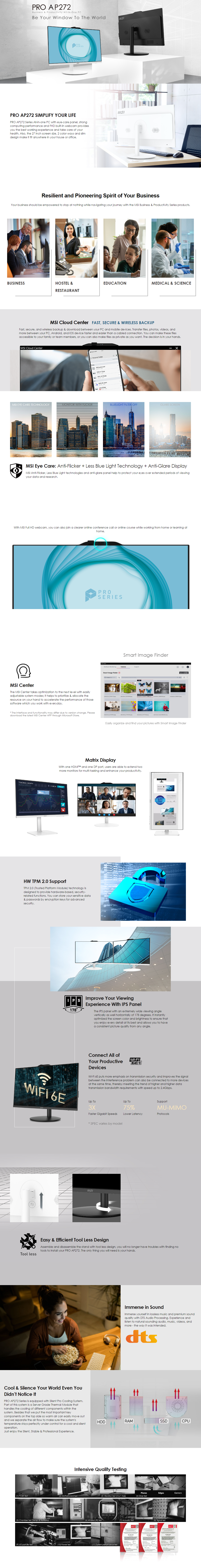 MSI PRO AP272P 13MA 27 FHD IPS Core i7 16GB 1TB All-in-One PC, White