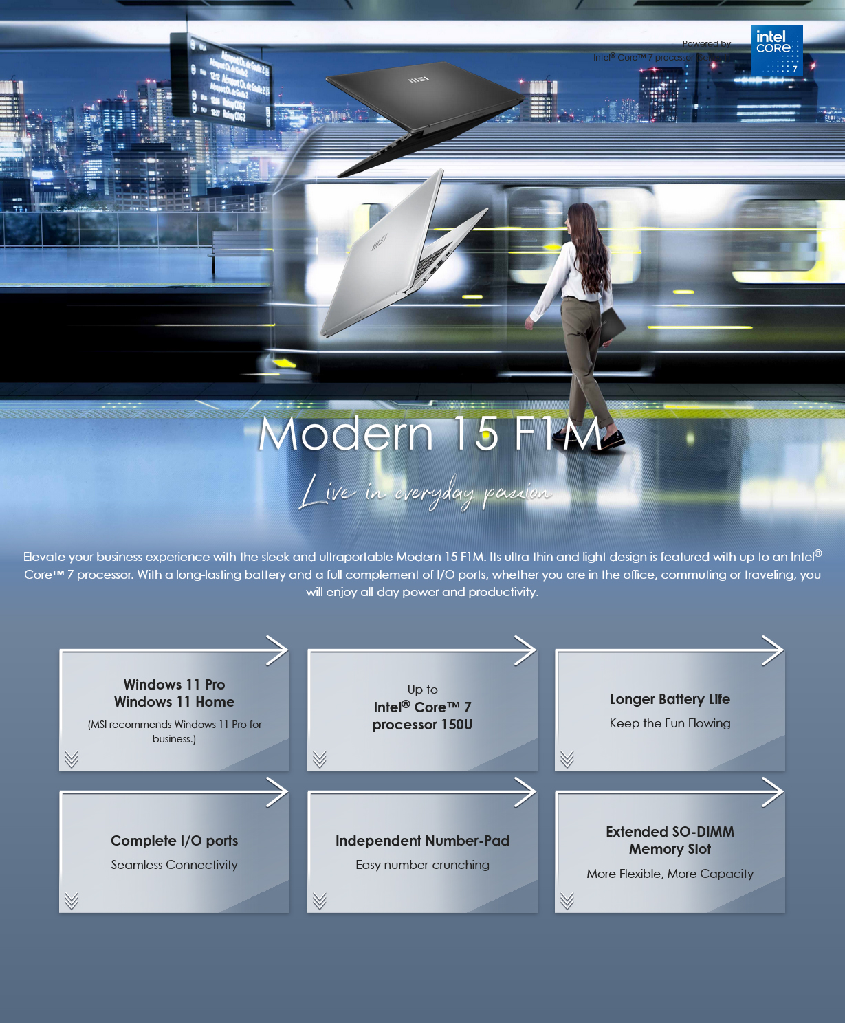 MSI Modern 15 F1M 15.6" Laptop Core 5 120U 16GB 512GB W11P