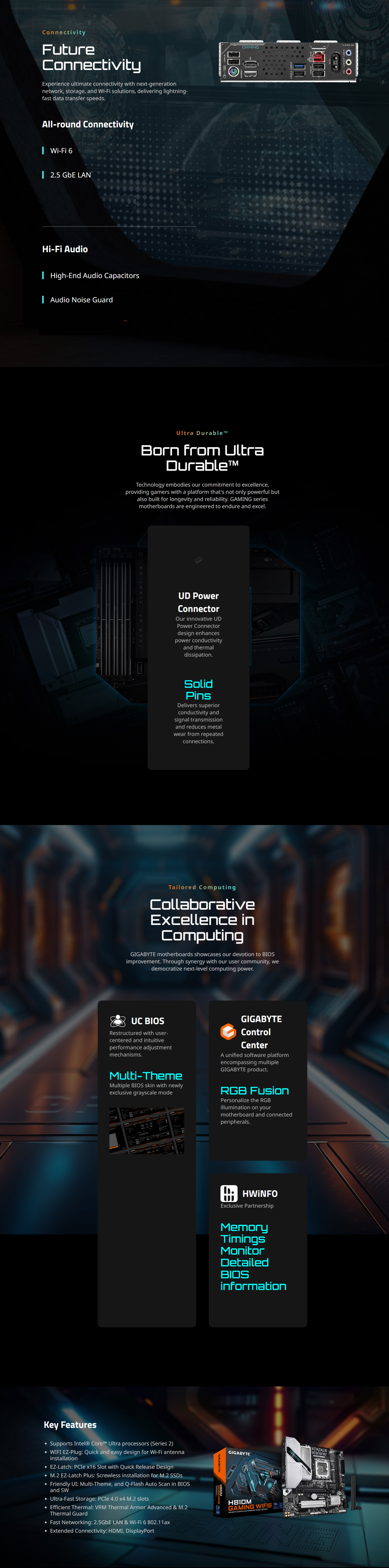 A large marketing image providing additional information about the product Gigabyte H810M Gaming WiFi6 LGA1851 mATX Desktop Motherboard - Additional alt info not provided