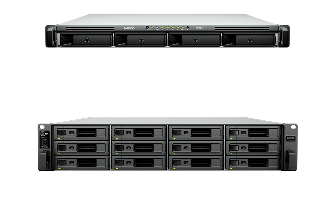 Image showing RS1626xs+ connecting to the Synology RX1225RP Expansion Unit for capacity expansion