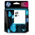 HP 51645AA #45 Black Inkjet Print Cartridge for hi-volume, sharp black printing - For HP DJ930/ 960/ 970/ 990/ 112X/ 720/ 8XX/ OJ11XX-K60 Printers