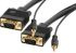 Comsol VGA & Audio Cable H15M-H15M & 3.5mm audio plug - 2M