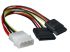 Astrotek SATA Power Splitter Cable - 1 x 4-Pin Molex Male To 2 x 15-Pin SATA Female - 0.15M