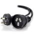 Alogic MF-PEXT-02-BLK Australia 3-Pin Mains Power Extension - Male To Female - Black - 2M