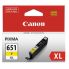 Canon CLI651XLY Ink Cartridge - Yellow, Extra High - For Canon PIXMA MG6360 Printer