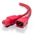 Alogic 2M IEC C14 To IEC C15 High Temperature - Male to Female - Red