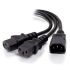 Alogic IEC-C14 (Male) Plug to 2x IEC-C13 (Female) Y Splitter Cable - 2m, 10A