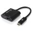 Alogic USB-C to HDMI Adapter w. 4K2K Support with USB-C Charging - 10cm, Black USB-C (Male) to HDMI (Female) & USB-C (Female)