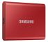 Samsung 1000GB (1TB) Portable SSD T7 Solid State Disk - Metallic Red  USB3.2, Type-C, R/W(Max) 1,050MB/s, Aluminium Case
