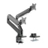 Brateck LDT23-C024 Dual Monitors Aluminum Heavy-Duty Gas Spring Monitor Arm - Matte Black