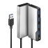 Alogic USB-A Fusion SWIFT 4-in-1 Hub - 4 x USB-A (USB 3.0) - Space Grey