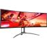 AOC AGON AG493UCX2 49" Dual Quad HD (DQHD) Curved Screen Gaming LCD Monitor - 32:9, 5120x1440, 400 cd/m², 1ms, 360Hz, HDMI, DisplayPort, USB Hub, KVM Switch