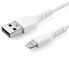 Startech 2M Durable White USB-A to Lightning Cable - Heavy Duty Rugged Aramid Fiber USB Type A to Lightning Charger/Sync Power Cord - Apple MFi Certified iPad/iPhone 12