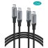 Choetech MIX00073 (XCC-1002 x2) 100W USB-C Braided Fast Charging Cable 1.8M, 2 Pack