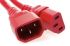 Generic IEC C13 to IEC C14 - 1M - Computer Power Extension Cord Male to Female - Red Cable end colour may be Red or Black