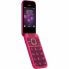 Nokia 2660 Flip 128 MB Feature Phone - Pop Pink 2.8" Flexible Folding Screen TFT LCD QVGA 240 x 320 - Cortex A71 GHz - 48 MB RAM - Series 30+ - 4G - Blue - Flip
