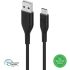 Comsol 1.2m GRS Certified USB-A to USB-C Cable - Black