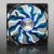 Xigmatek XAF F1256 Fan - 120x120x25mm, Copper Axis with Long Life Sleeve Bearing, 1500rpm, 24dBA, 75.3CFM - Black Layer, Blue Fan, White LED