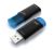 PQI 16GB Clicker Flash Drive - LED Indicator, Colorful And Sleek Modern Design, Patented Click Mechanism Like A Retractable Pen, USB3.0 - Black/Blue