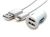 Cellnet SCBULLETWL Dual USB Bullet Charger - with Lightening Cable - White