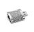 Generic 16GB Crystal Lock Pendant Flash Drive - Retractable Connector, USB2.0 - Silver