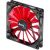 AeroCool 120mm Shark Fan - Red LED/Blue Edition120 x120x25mm, Fluid Dynamic Bearing, 1500RPM, 82.6CMF, 26.5dBA