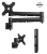 Atdec Systema Triple Arm Monitor Mount - Black2x 710mm Mount Arms,1x 130mm Mount Arm w/ 400mm Modular Desk Post, Display Tilt, Pan And Landscape To Portrait Rotation, VESA Mount