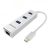 Simplecom CHN411-SL Aluminium USB Type-C to 3-Port USB3.0 Hub w. Gigabit Ethernet Adapter - USB Type-C, Silver