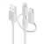 Alogic 3-in-1 Charge & Sync Cable - Micro-USB/Lightning/USB-C - 30cm, White