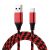 Microtech 1m USB to USB-C / Type-C RED Nylon Weave Data Sync Charging Cable
