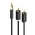 Alogic Premium 3.5mm (Male) Stereo Audio to 2x RCA (Male) Stereo Cable - 2m