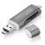 Promate OTGLink-C 3-in-1 USB Type-C OTG Card Reader - For Smartphone, Tablets & Computers - Silver