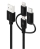 Alogic 3-in-1 Charge & Sync Cable - Micro-USB/Lightning/UBS-C - 1M, Black