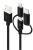 Alogic Prime 3-in-1 Charge & Sync Cable - Micro-USB/Lightning/USB-C - 30cm, Black