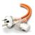 Alogic 2m Medical Power Cable Aus 3 Pin Mains Plug (Male) to Right Angle IEC C13 (Female) Orange