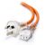 Alogic 1m Medical Power Cable Aus 3 Pin Mains Plug to IEC C13  Male to Female  Orange Color with Transparent Plugs