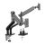 Brateck LDT50-C024-B Dual Monitor Premium Aluminium Spring-Assisted Monitor Arm - Black - Fit Most 17