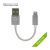 Moki Lightning to USB SynCharge Braided Cable - 10cm, Silver