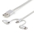 Starnet StarTech.com 1 m (3 f.t) USB Multi Charging Cable - USB to Micro-USB or USB-C or Lightning for iPhone / iPad / iPod / Android - Apple MFi Certified - 3 in 1 USB Charger - Braided