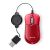 Belkin Retractable USB Mini Travel Mouse - Red